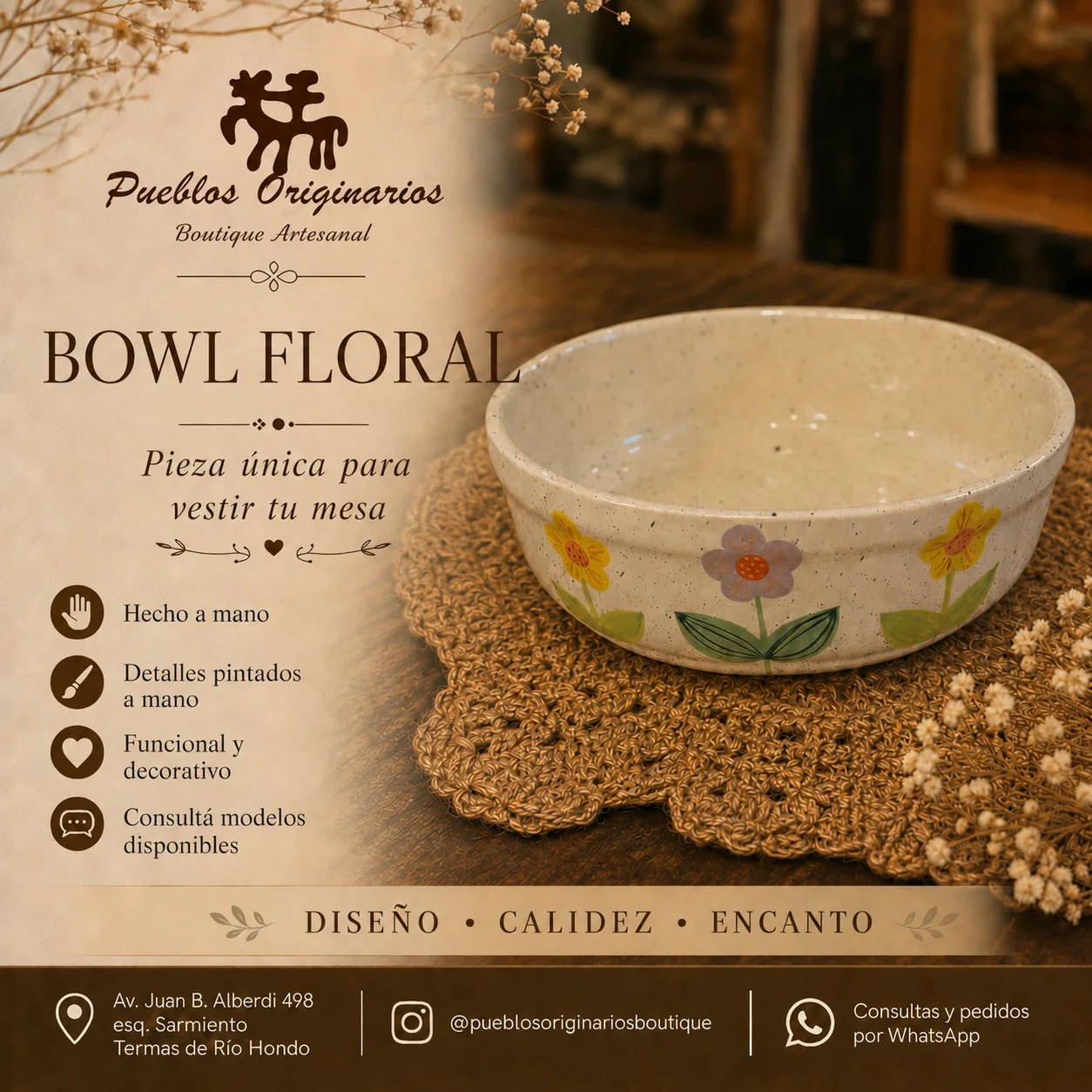Bowls Florales de Cerámica