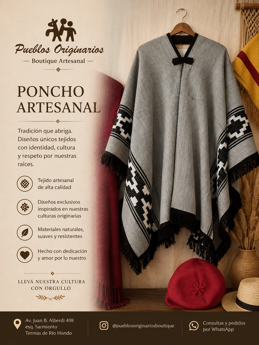 Poncho Gris de 2 metros