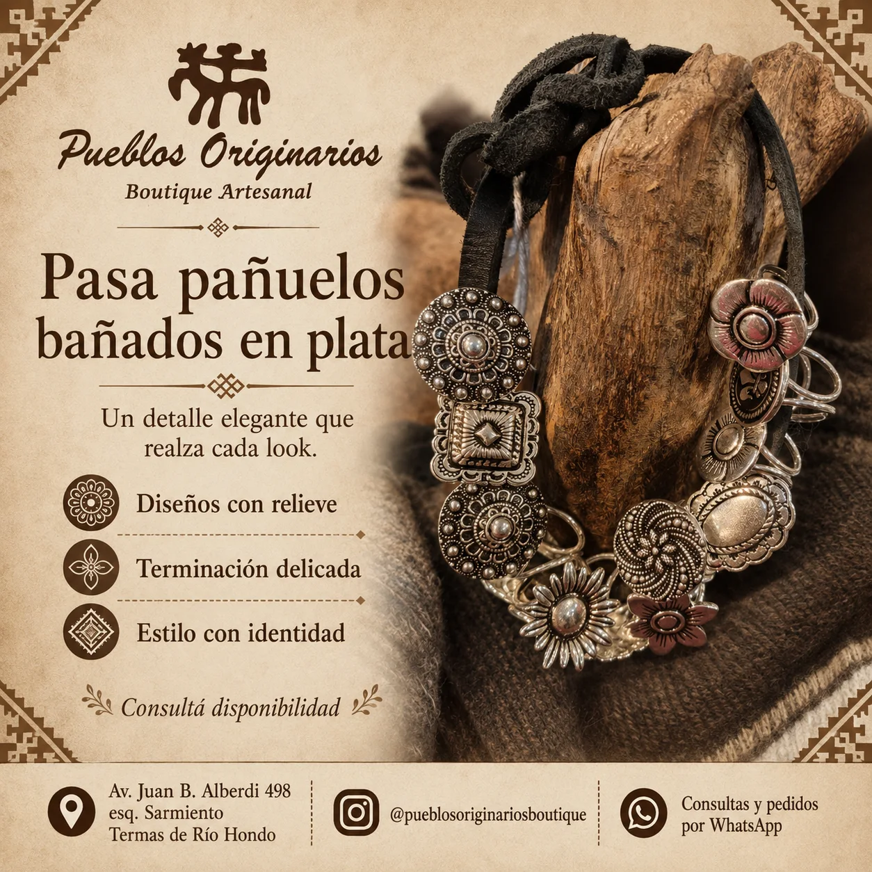 Pasa Pañuelos Bañados en Plata