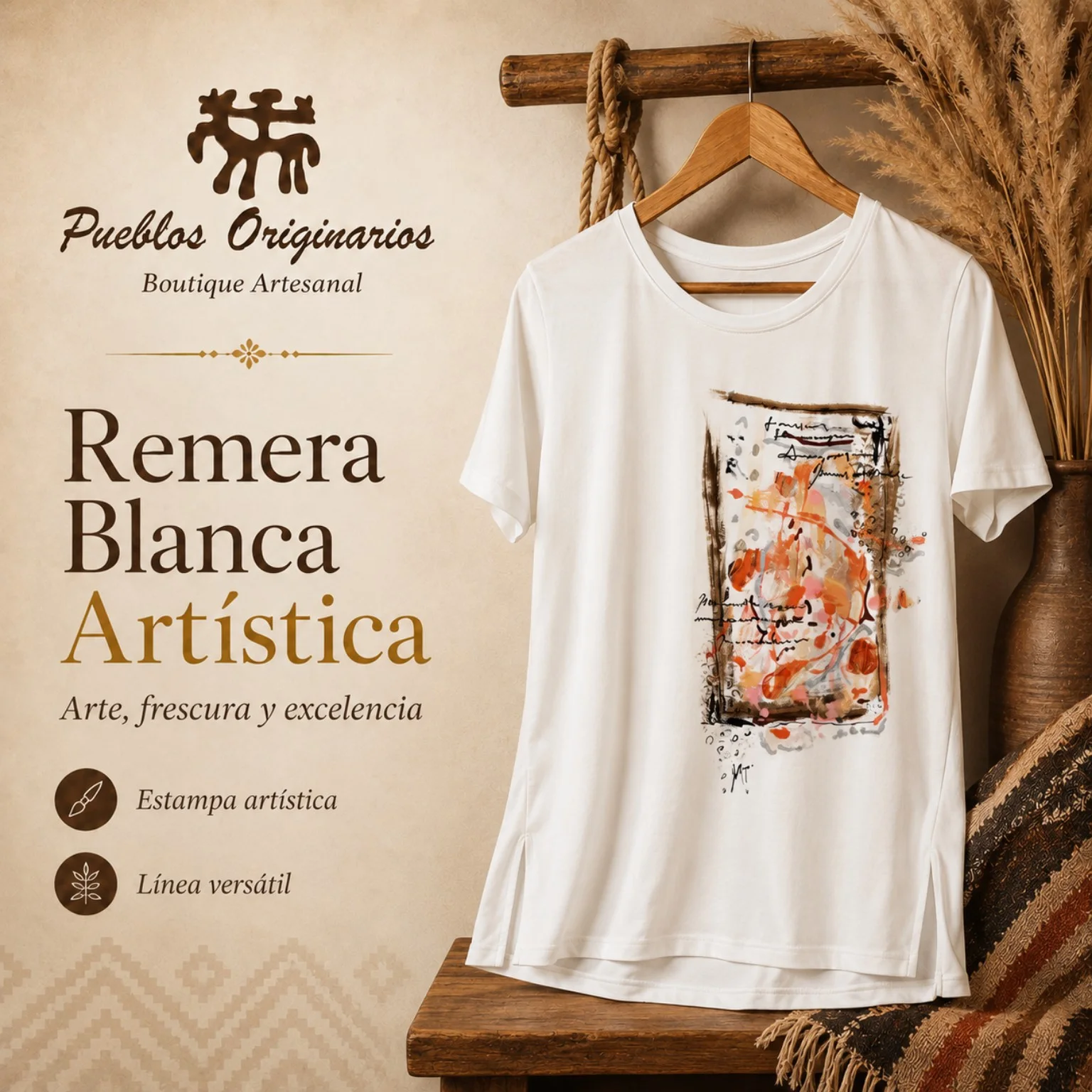 Remera Blanca Artística