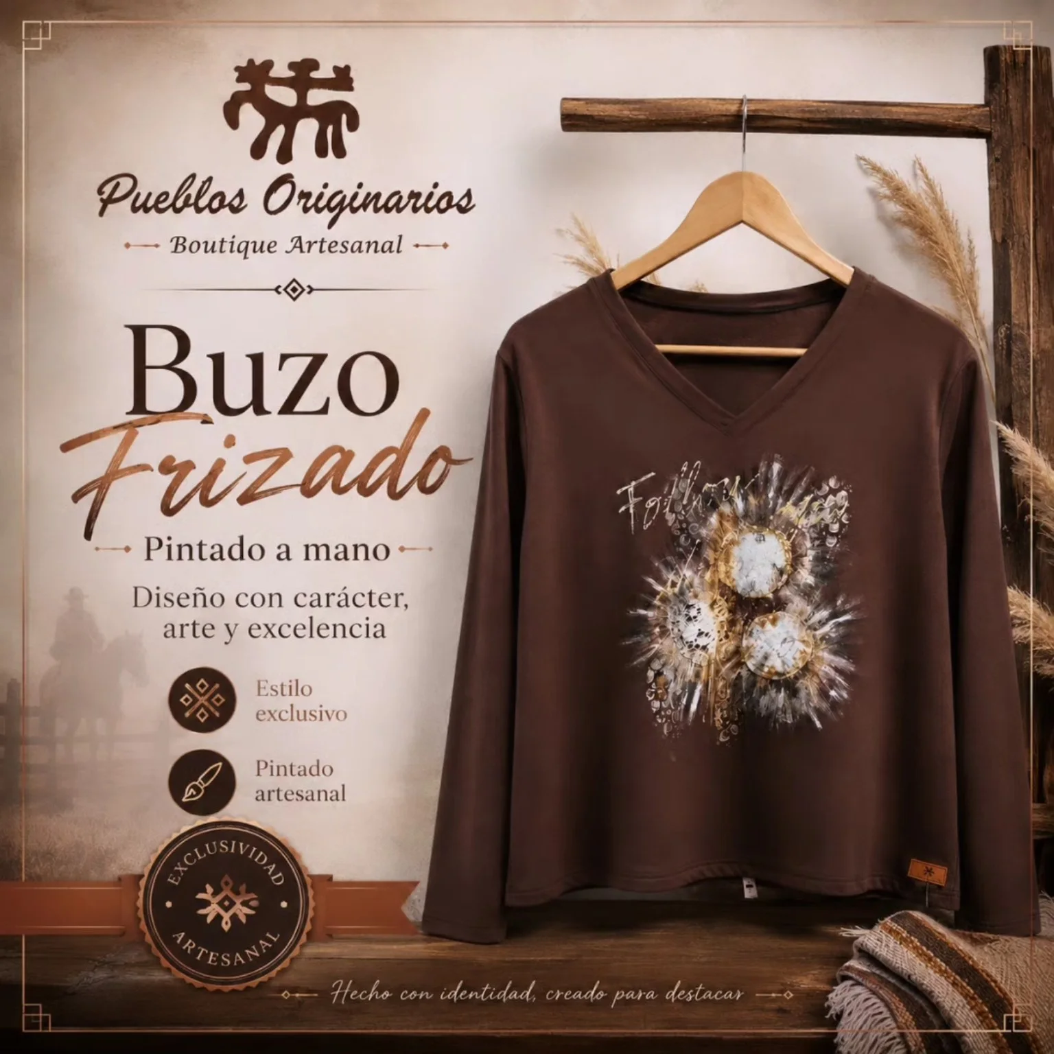 Buzo Frizado Pintado a Mano