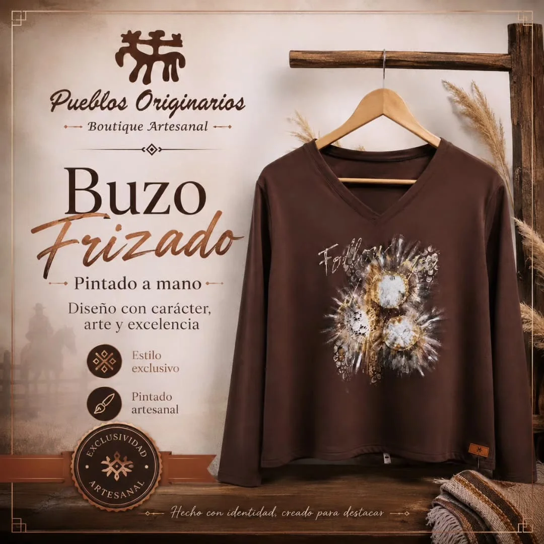 Buzo Frizado Pintado a Mano